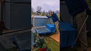 Rain or Shine, The Work Needs Done #cemetery #graveyard #funeral #educationalvideo #concrete #vault
