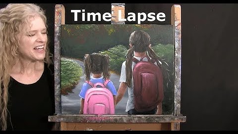 PAINTING TIME LAPSE - Learn How to Draw and Paint "BACK TO SCHOOL" - Easy Acrylic Painting Tutorial