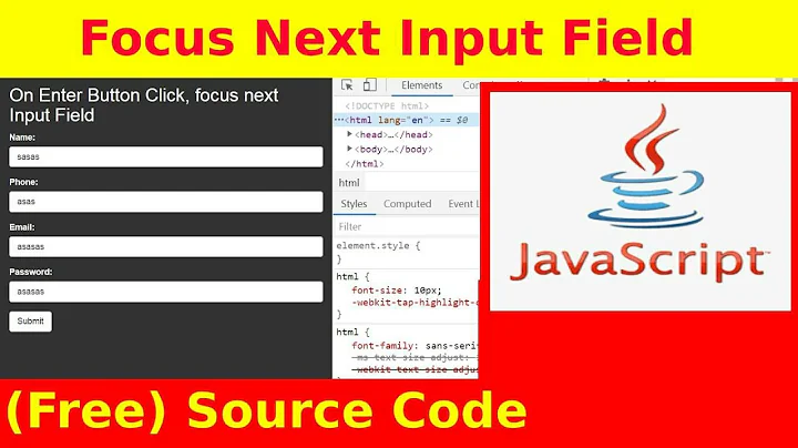 Ep65 - On Clicking Enter Button Focus Next Input Field - JavaScript Source Code