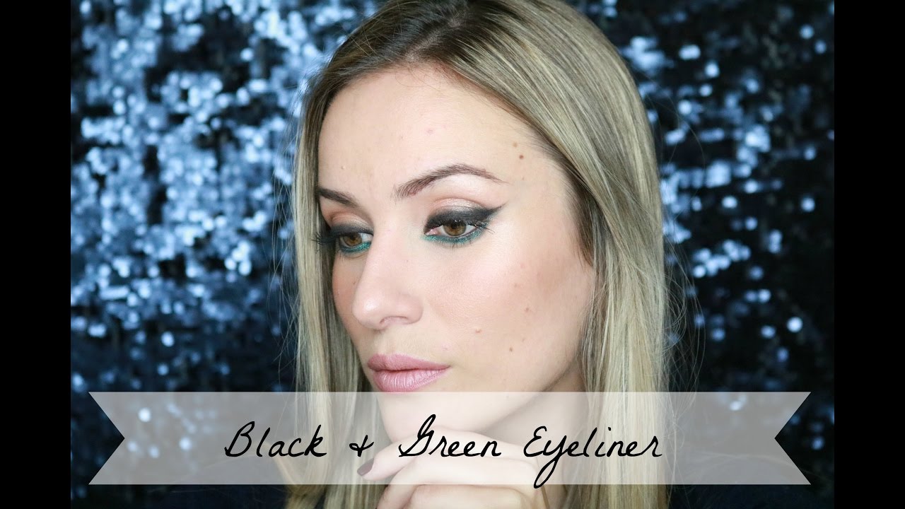Delineado de ojos ahumado en negro y verde /Black and Green Eyeliner / ESTER CARPES consejos in english