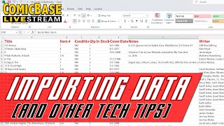 Importing Data From Other Program (And Other Tips) - ComicBase Livestream #185 Wealth