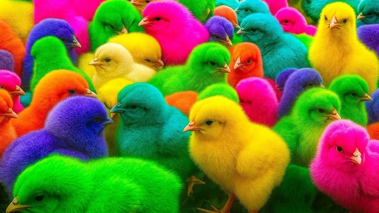 Ayam Lucu, ayam warna warni, ayam rainbow, kelinci lucu, bebek lucu, ikan koi, Hewan Lucu