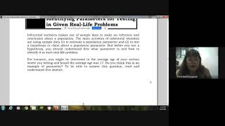STATISTICS AND PROBABILITY-DEFINING AND IDENTIFYING PARAMETERS