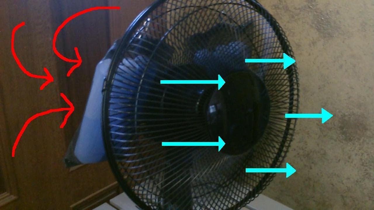 fan and ice cubes