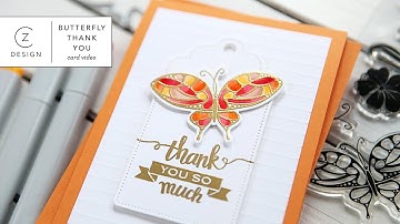 Thank You card featuring Gina K. Designs stamps + dies
