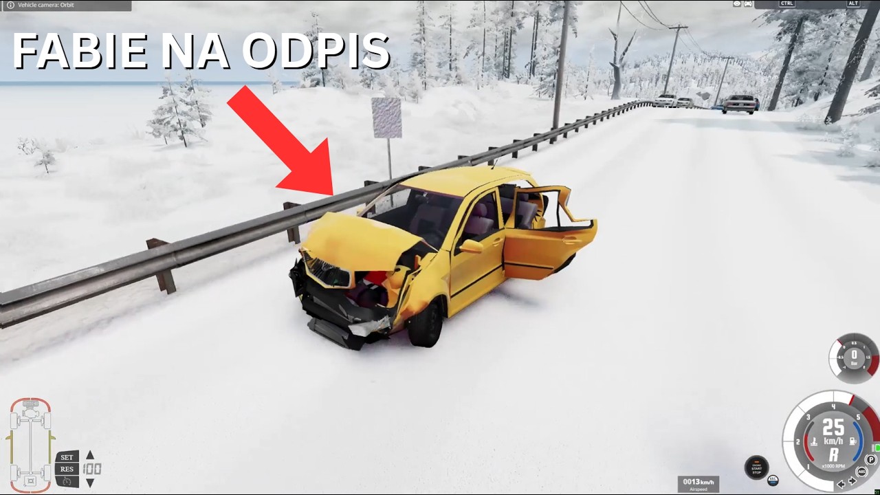 Dokážu ujet policii ve Fabii na sněhu? – BeamNG.drive