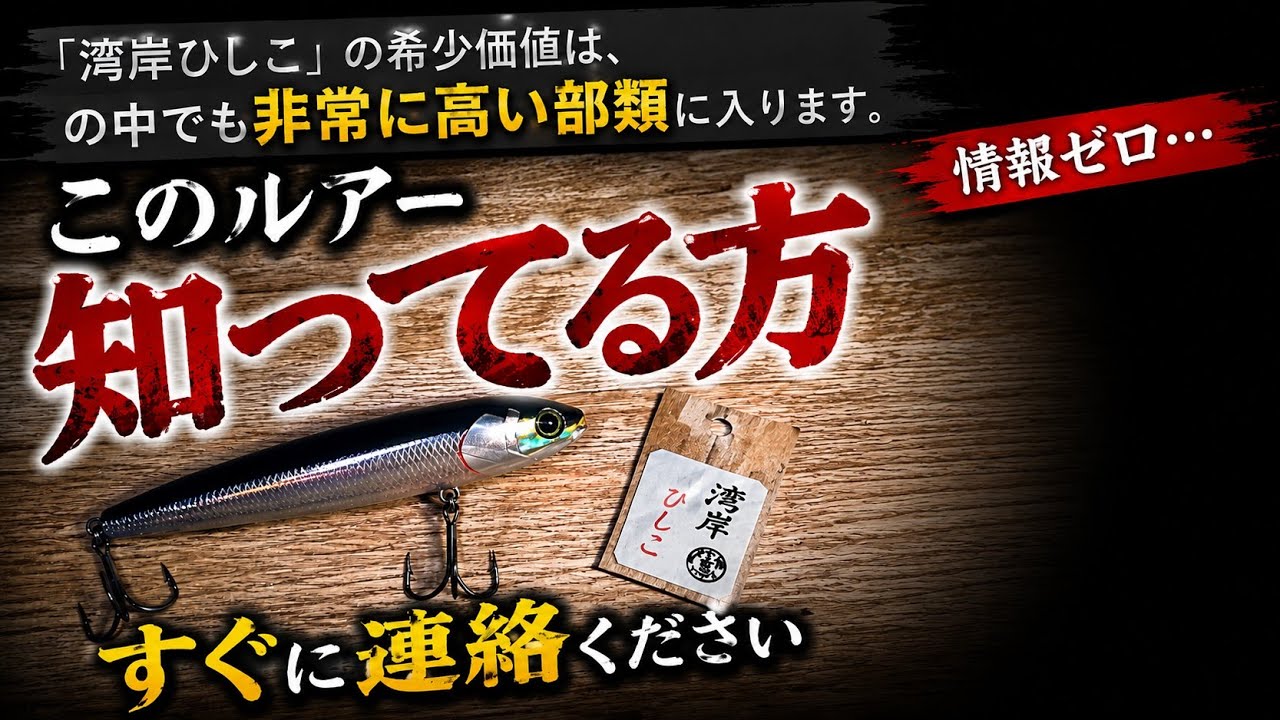 情報求む)湾岸ひしこ このシーバスルアー知っている方いたらコメントで