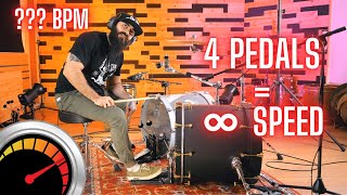 MY BASSDRUM SPEED RECORD  PLAYING 4 PEDALS AT ONCE | 400 BPMS