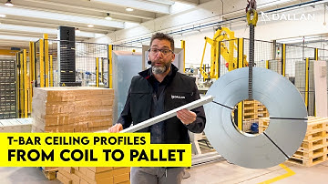 T-grid ceiling profiles: full automatic Coil to Box DALLAN line with quality control and palletizer