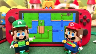 Lego Mario Enters Nintendo Switch to Save Princess Peach | Mario World Game #legomario #legoluigi