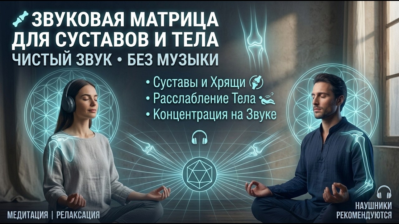🦴 ЗВУКОВАЯ МАТРИЦА ДЛЯ СУСТАВОВ И ТЕЛА | ЧИСТЫЙ ЗВУК БЕЗ МУЗЫКИ