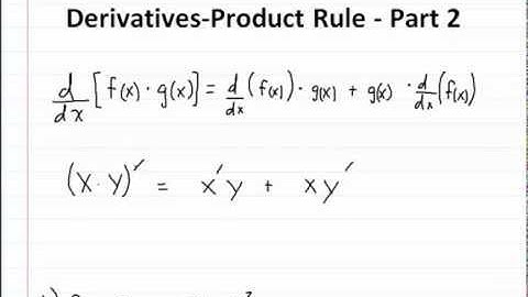 Derivatives Product Rule Part 2