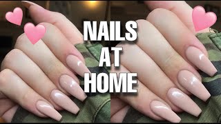 DIY EASY FAKE NAILS AT HOME | كيفية تركيب اظافر اصطناعية سهلة وا ‏سريعة جداً