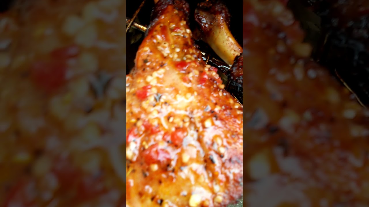 Smoked Turkey Legs Italian Dressing Injected& Smoked Beer Can  Cabbage