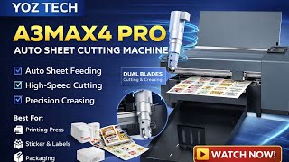 A3 PRO Dual Head Servo Motor Label Cutting Plotter with High Pressure 3000g & Wheeled Creasing Tool.