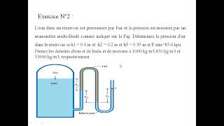 Exercice N°2 statique des fluides|Mesurer la pression avec un manomètre multi-fluide|darija