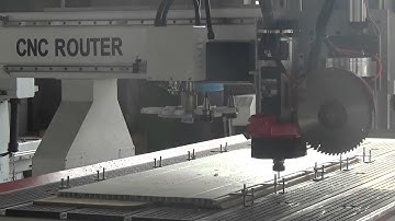 OMNI cnc router ATC wood cutting machine with Italy cutting saw