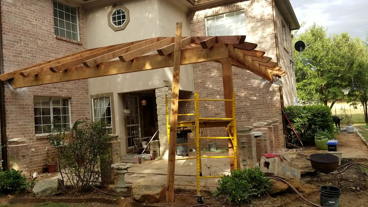 All Cedar New Patio roof home addition PART 1 YouTube