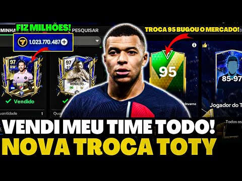 LOUCURA!😱 VENDI MEU TIME TODO & FIZ MILHÕES NOVA TROCA TOTY 95 BUGOU O MERCADO