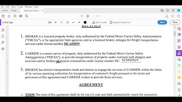 How to Fill out Broker Carrier Agreement -Edite in PDF