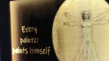 The Vitruvian Man by Leonardo da Vinci | 3D Hologram. Transparent Frame technology