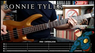 BONNIE TYLER - Holding out for a hero 🦸‍♂️ (BASS cover with TABS & lyrics)