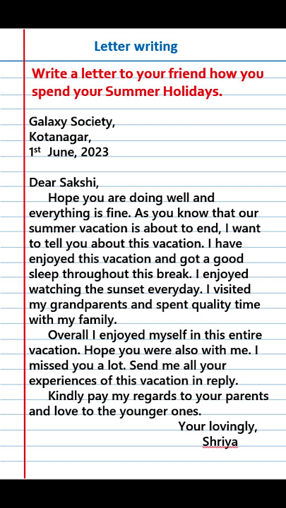 Write a letter to your friend how you spend your Summer Holidays |letter to a friend #letterwriting