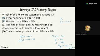 Ring Theory | PYQ Discussion | CSIR NET | TNSET | MATHS | Semmozhi IAS Academy