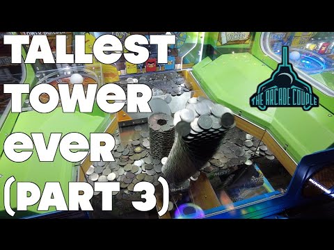 TALLEST Coin Tower EVER Finally Falls At The Angry Birds Coin Pusher!