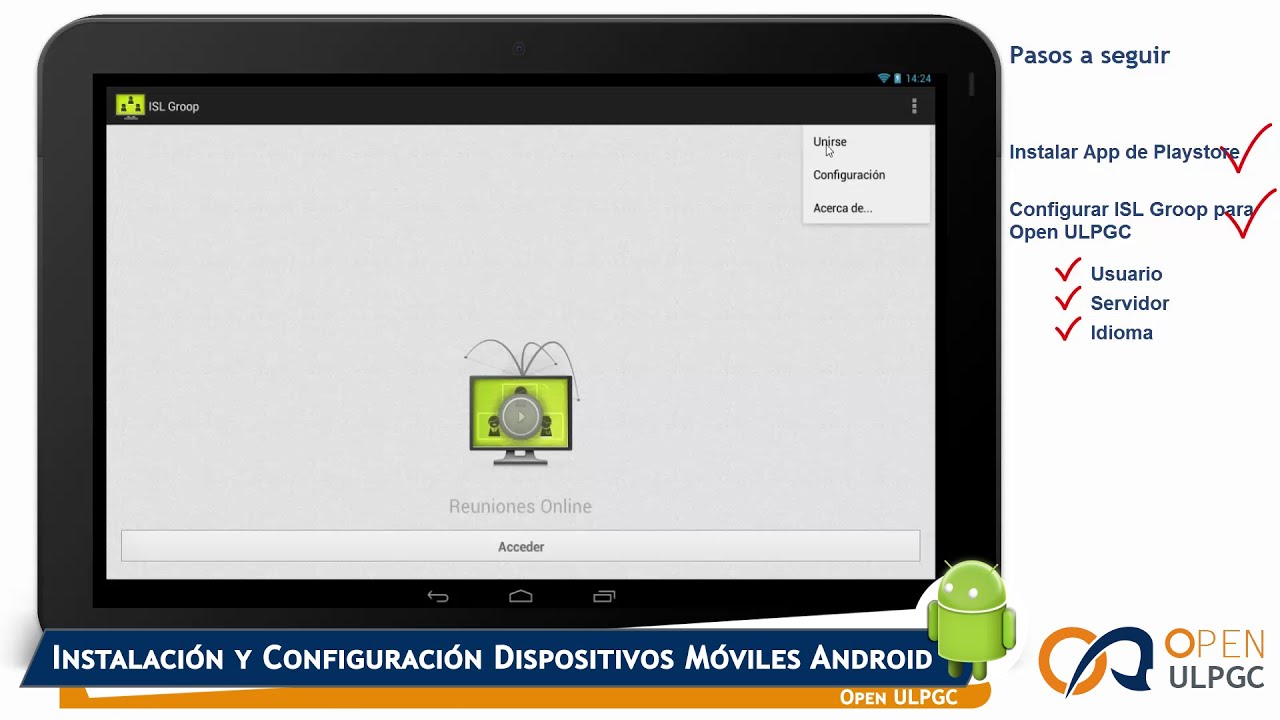 Configuración de aplicativo en ANDROID para Open ULPGC video phone beyonce mp3