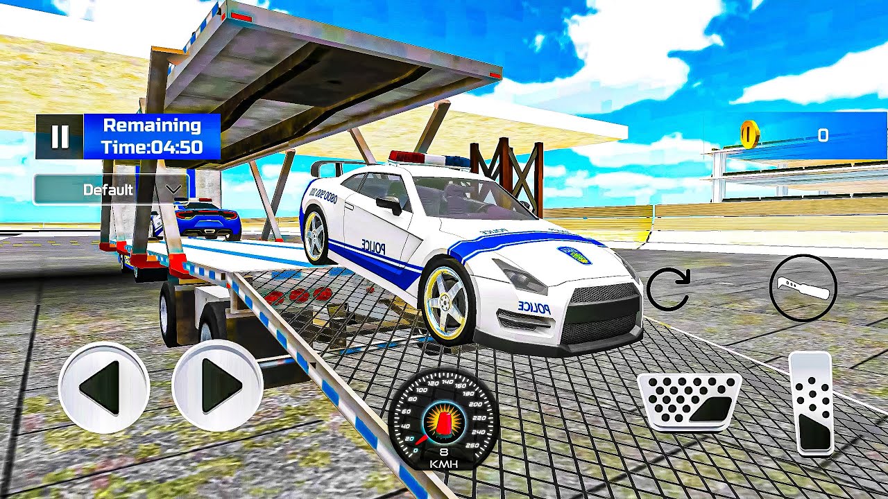Police Car Transporter Truck Trailer Driver 3D - Police Plane Transporter - Gameplay Android