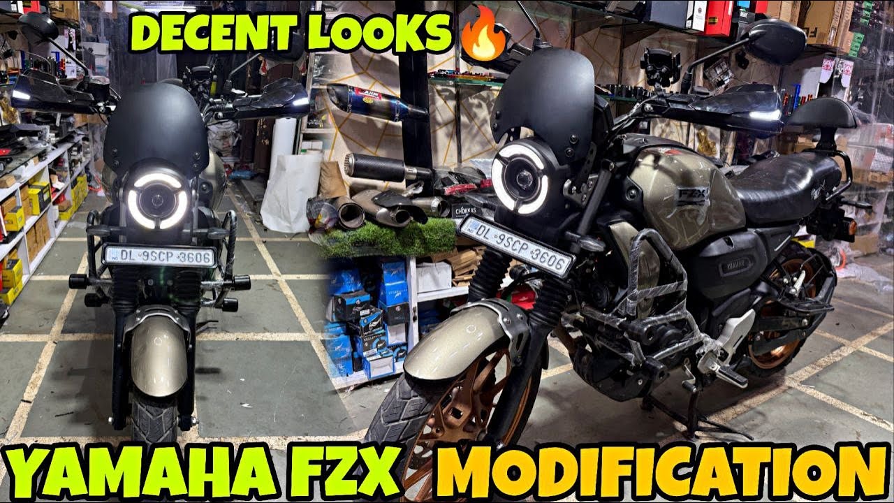 YAMAHA FZX ko dedia Decent Look Modification karke 😍| Crash Guard | Visor | Hand Guard |