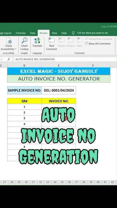 AUTO SERIAL OR INVOICE NUMBER GENERATOR! ADVANCE DATA ENTRY TRICKS ...