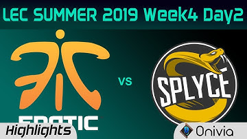 FNC vs SPY Highlights LEC Summer 2019 W4D2 Fnatic vs Splyce LEC Highlights By Onivia