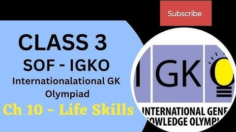 Class 3 GK Olympiad IGKO 2024| Life Skills |GK Olympiad class3 Questions#class3#gkolympiad#igko#sof