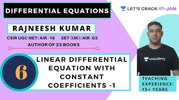 Linear Differential Equation With Constant Coefficients-1 | Maths for IIT JAM 2021 | Rajneesh Kumar