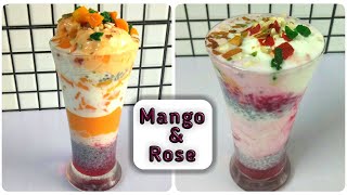 2 Falooda Recipe | Mango Falooda | Rose Falooda | Summer Desserts Recipe | Royal Falooda Recipe