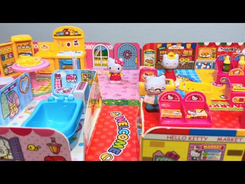 8 Minutes Satisfying with Unboxing Hello Kitty House and Convenience Store | ASMR ( No Talking)
