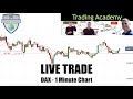 LIVE TRADE on the Dax 1 minute chart (managing 2 trades)