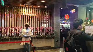 Kids desperate to get into Aroma restaurant food buffet in London Sheppard's Bush UK