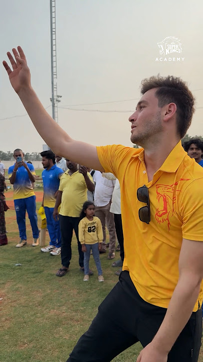 That feeling when you bat against Noor Ahmad! 🤩📍Super Kings Academy, SV High School, Vanagaram