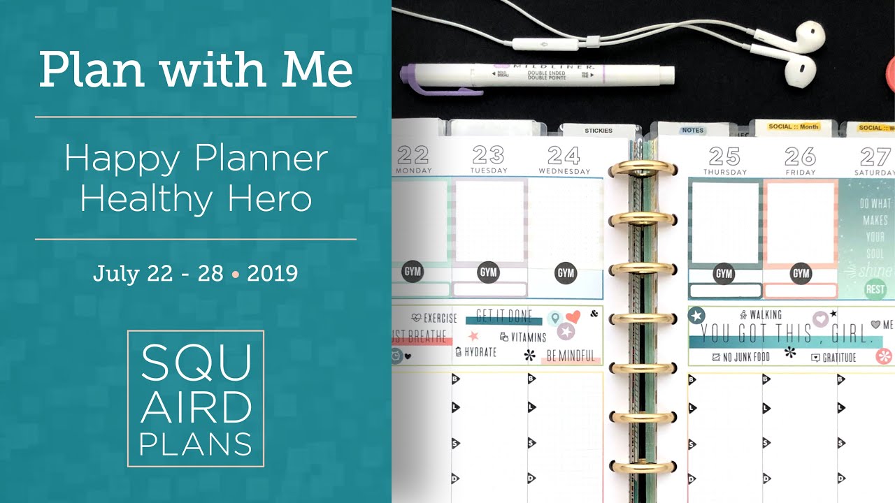 Wellness Reminders Spread :: Plan with Me :: Happy Planner Healthy Hero ...
