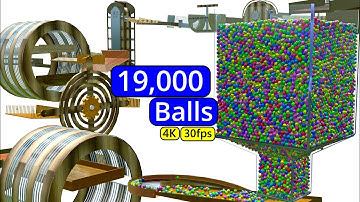 19,000 Colorful Balls Marble Run Loop animation V8 | #marblerun #marblerace #blendercycles