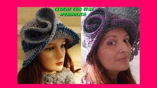 CAPPELLO CLOCHE UNCINETTO CON TESA IPERBOLICA tutorial ogni taglia - YouTube