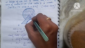 Find the area of the shaded region in fig, where is circular arc of r=6 cm has been drawn with