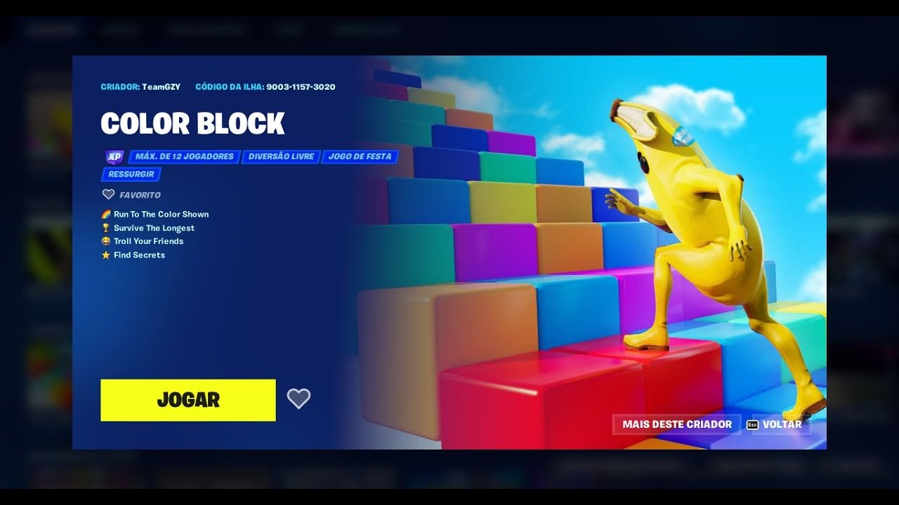 Colorblock Fortnite Code FORTINITE - COLOR BLOCK - GAME PLAY - YouTube