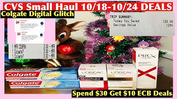 CVS 2nd HAUL 10/18-10/24 DEALS | LOREAL SPEND $30 GET $10 ECB |0 .87 CENTS FOR EVERYTHING