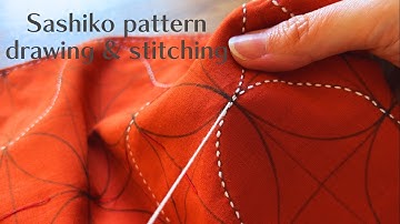 Drawing and stitching a variation of a classic Sashiko pattern Shippou Tsunagi
