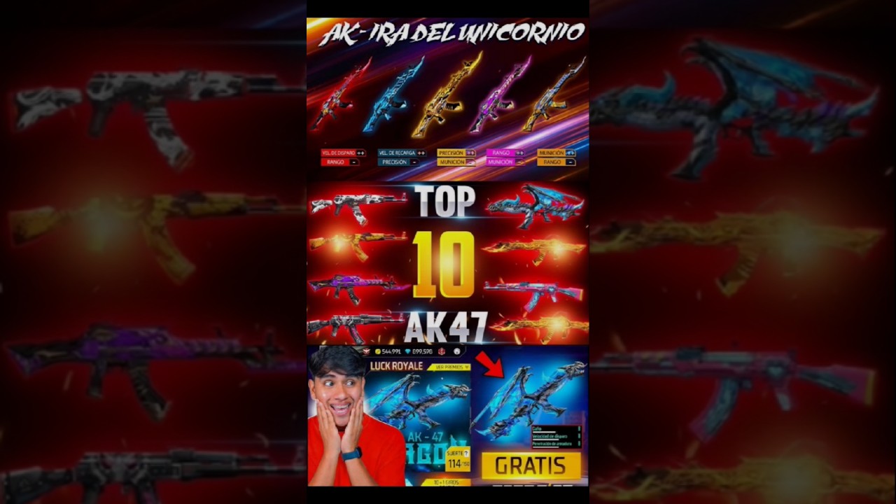 Top 10 best AK47 ⚡skin in free fire 🔫 