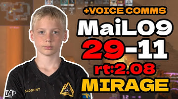 15 Y.O! MaiL09 (29-11) rt:2.08 +VOICE COMMS (mirage) | EU FACEIT RANKED | #cs2 #pov